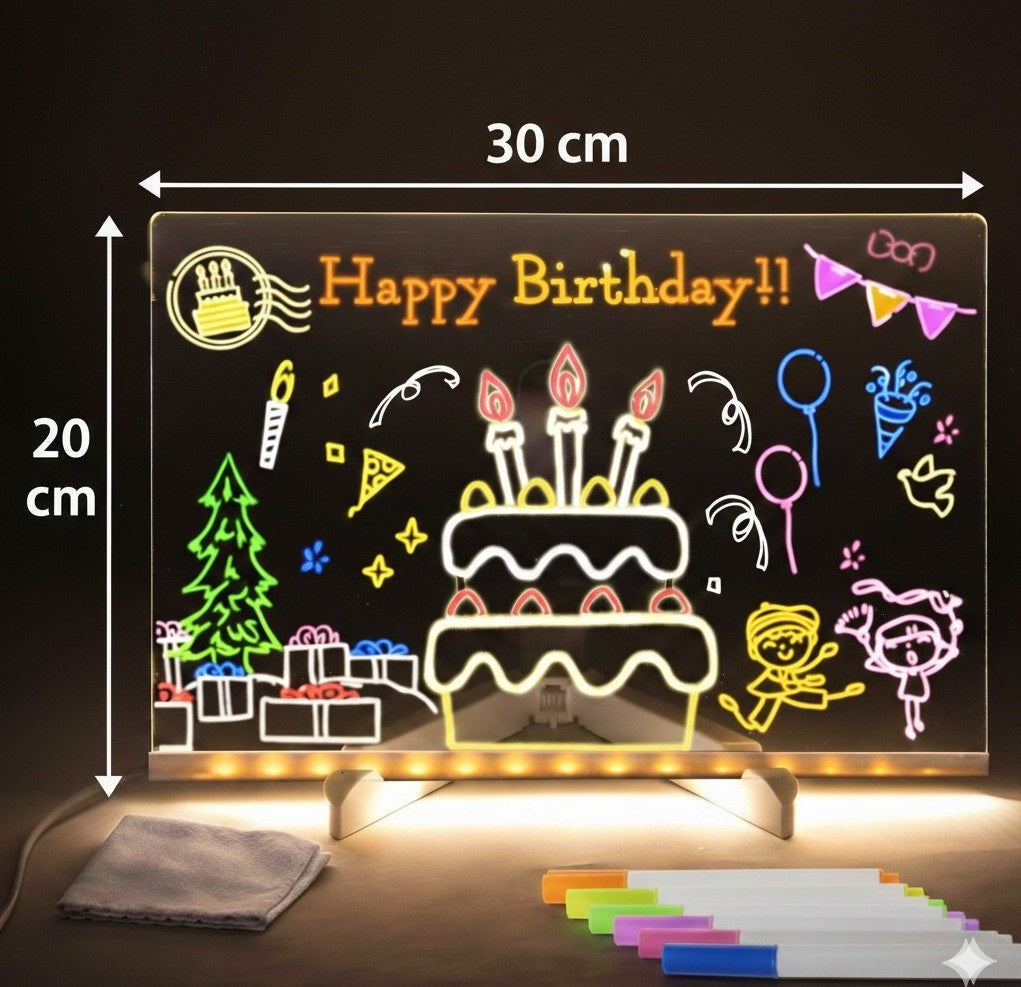 Kids LED Writing & Drawing Tablet | Reusable LCD Board for Children | Educational Light Tab