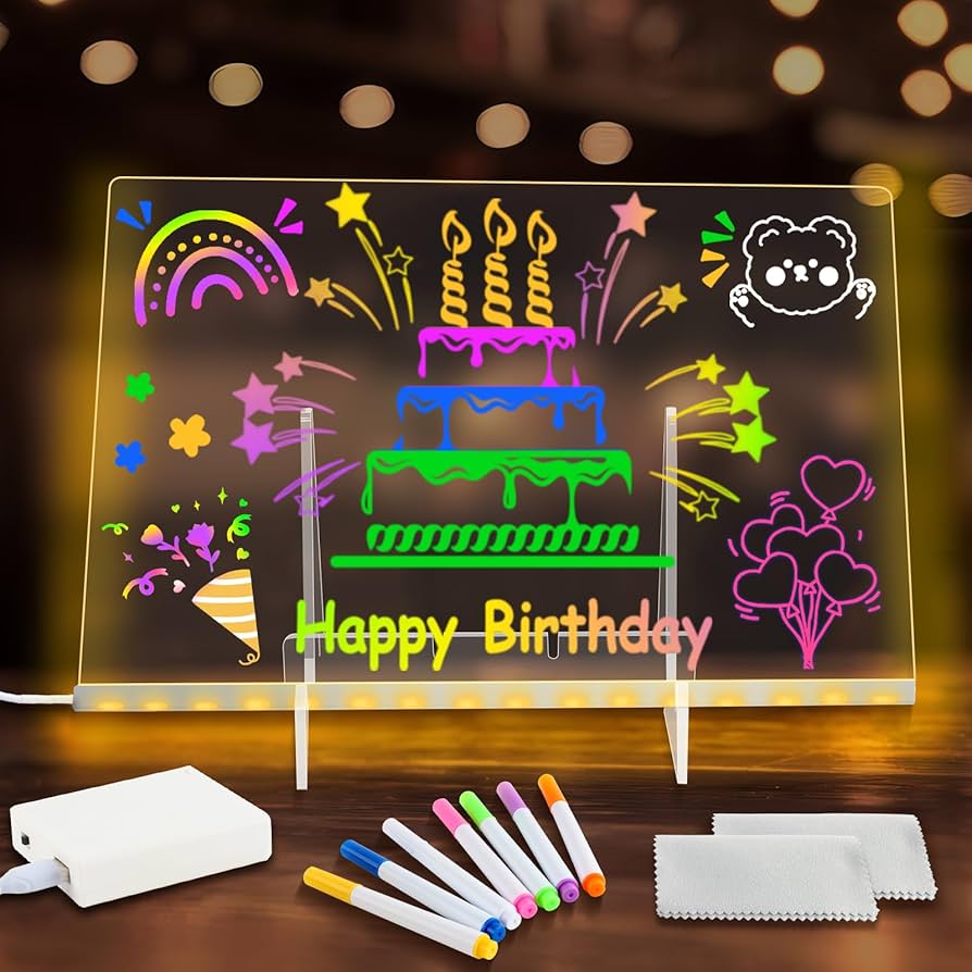 Kids LED Writing & Drawing Tablet | Reusable LCD Board for Children | Educational Light Tab