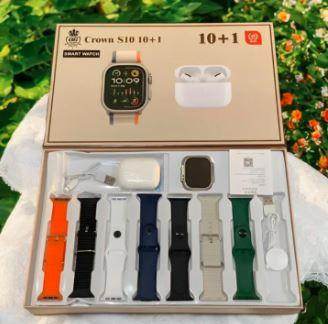 Crown S10 10+1 Smart Watch | New Smartwatch Latest 2025 | For IOS and Android | Sports Fitness Watch | Full Screen Touch | Smart Watch for Boys & Girls - Stile Gadget