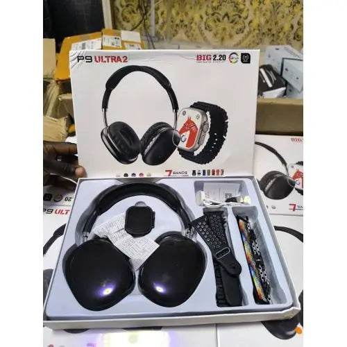 P9 Ultra 2 Smartwatch + 7 Straps | 7-in-1 Smartwatch & Headphone Combo - Stile Gadget