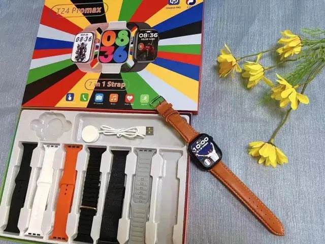 T24 Pro Max Smartwatch with 7 Straps New in Smart Watch X Series PK SmartWatch Ultra 2 Sport Watch for Men Women Phone Call - Stile Gadget