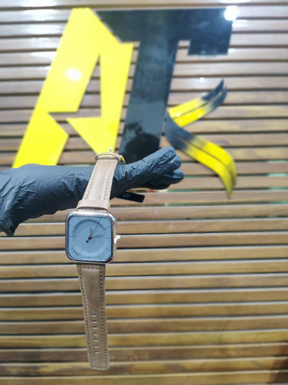 Tomi T093 Square Dial Analog Watch for Men & Women – Brown Leather Strap | Adnan Tech