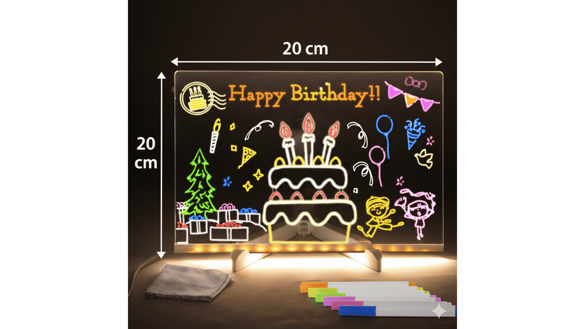 Kids LED Writing & Drawing Tablet | Reusable LCD Board for Children | Educational Light Tab