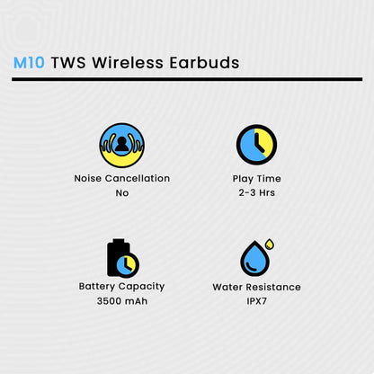 M10 TWS Wireless Bluetooth Earbuds - Premium Sound with Free Delivery in Pakistan - Stile Gadget