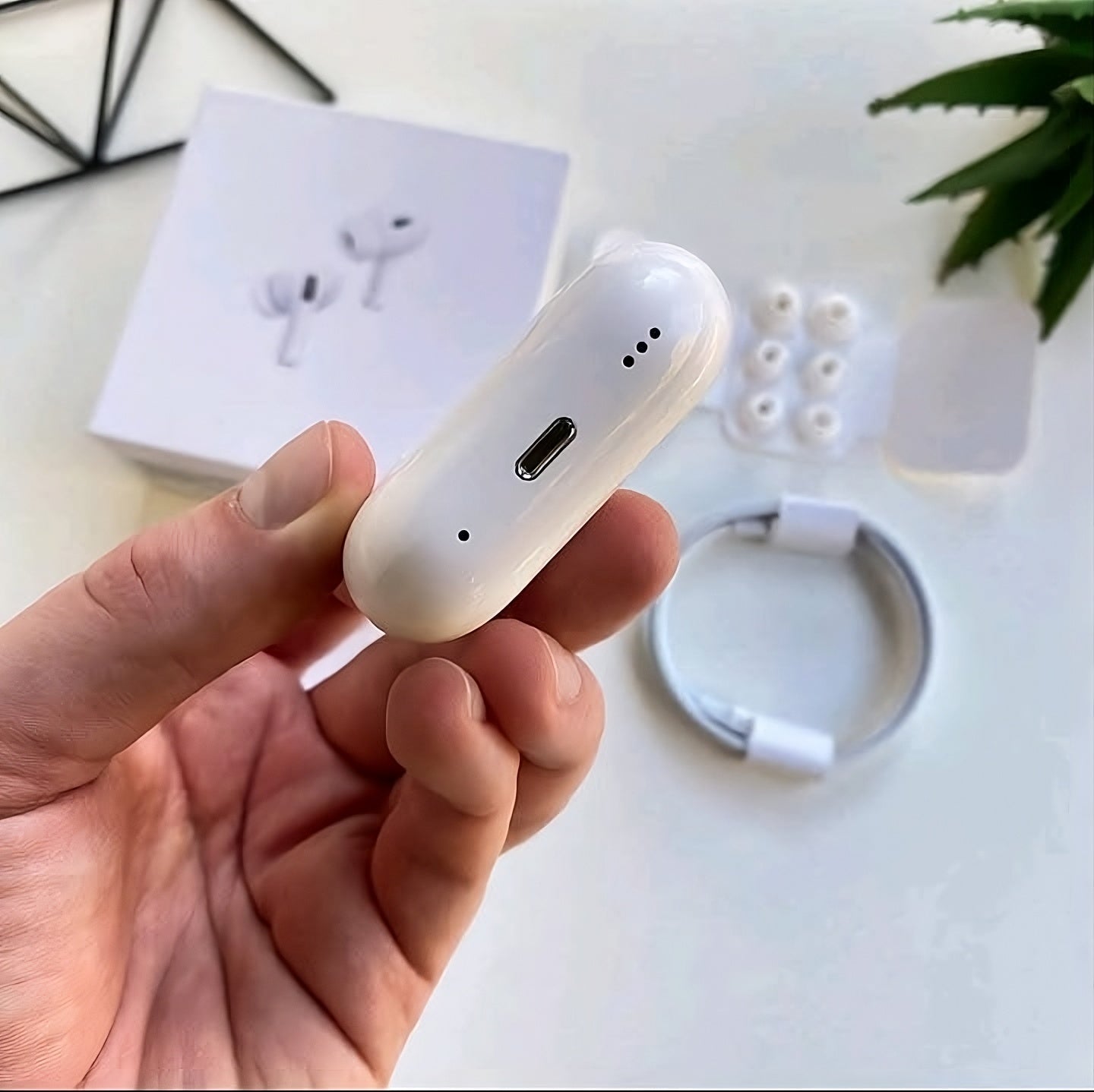 Apple Airpords Pro USA + Free Cover - Design by Apple in California USA - 100% Original Full ANC Control, Clear Sound Quality and Long battery timing Stile Gadget